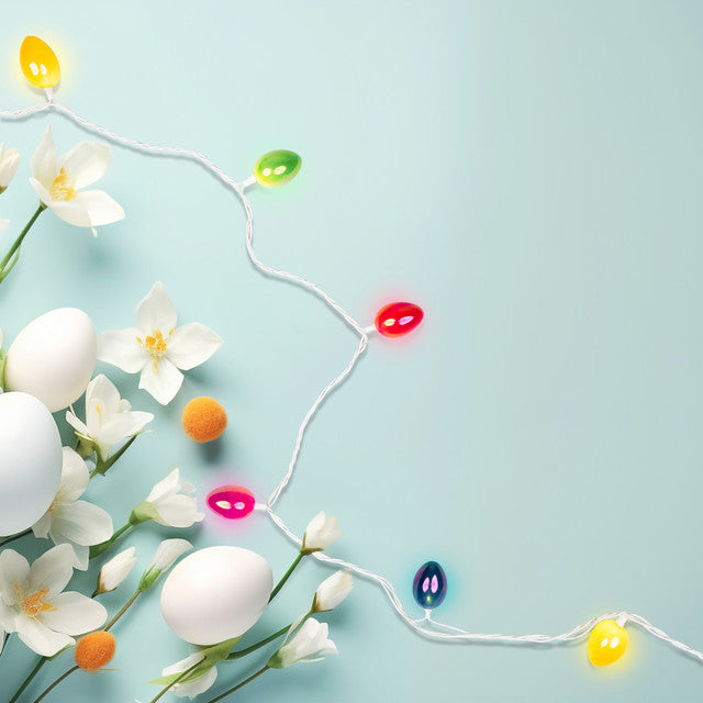 Multi Colored Easter Egg Pearl String Lights 10 Count