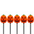 Halloween  Set of 5 Jack-O-Lantern Shaped Pathway Markers (3.75ft Black Wire)