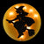 Witch on Broomstick 13.75" Lighted Halloween Window Silhouette