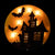 Halloween 13.75" Lighted Haunted House Window Silhouette Decoration