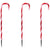 Pathway Markers Set of 8 LED 12" Red and White Candy Cane