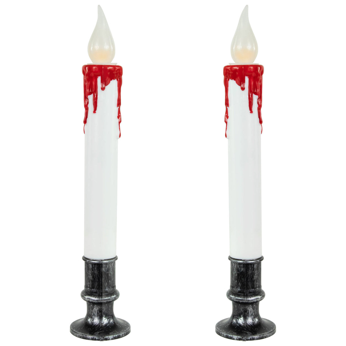 Dripping Blood LED Taper Candles with Timer (2-Pack)