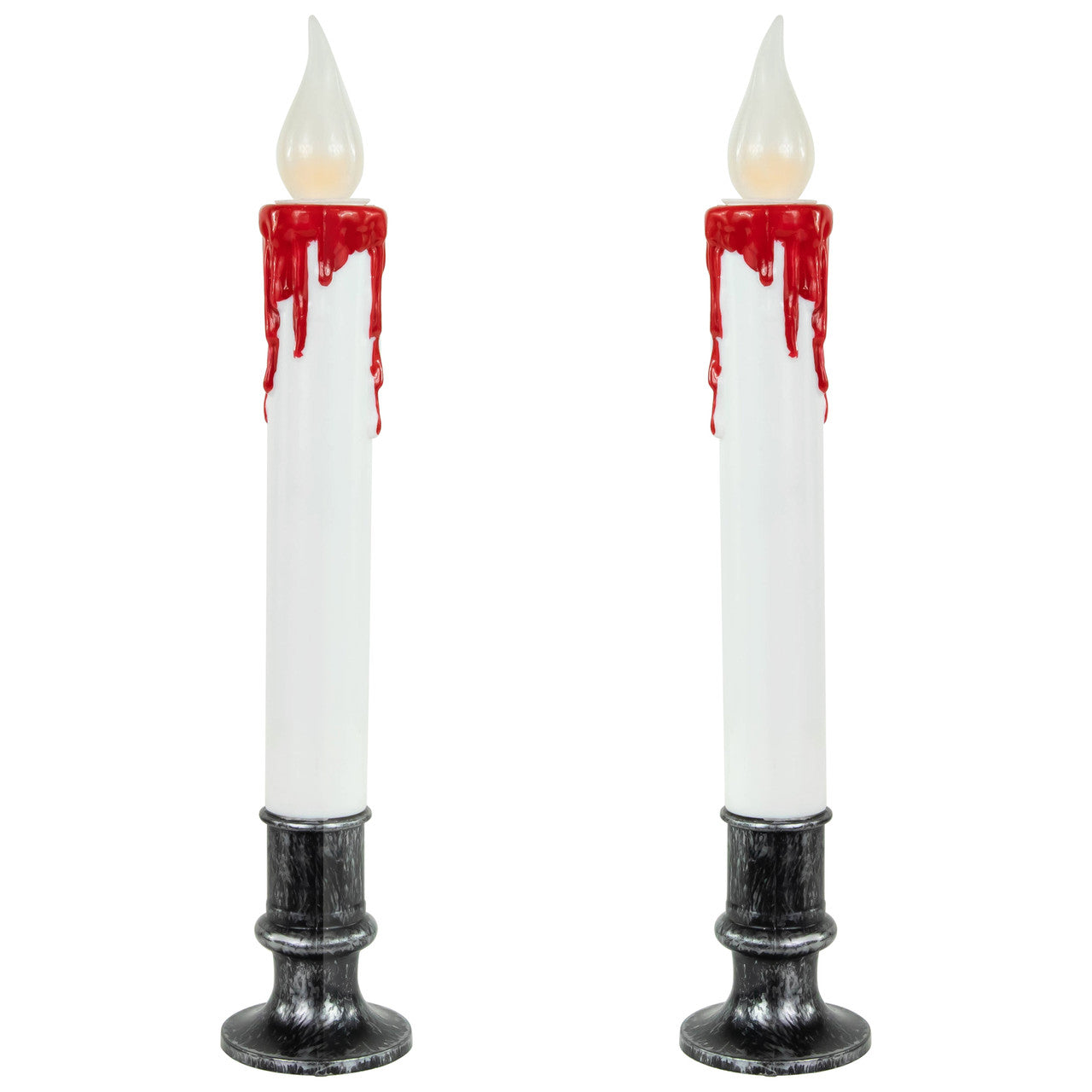 Dripping Blood LED Taper Candles with Timer (2-Pack)