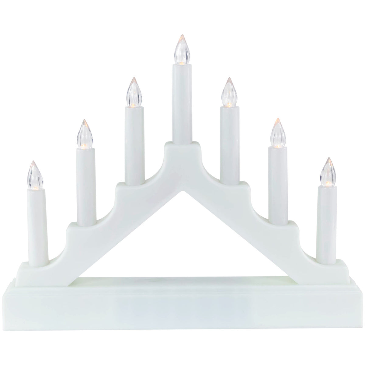 White LED Lighted Christmas Candelabra Bridge 13&quot;