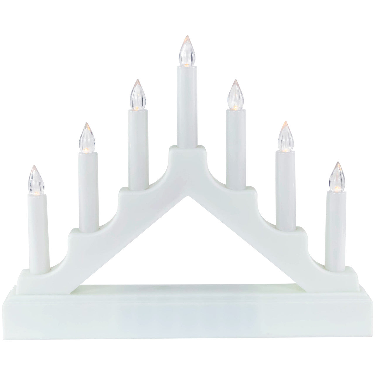 White LED Lighted Christmas Candelabra Bridge 13"