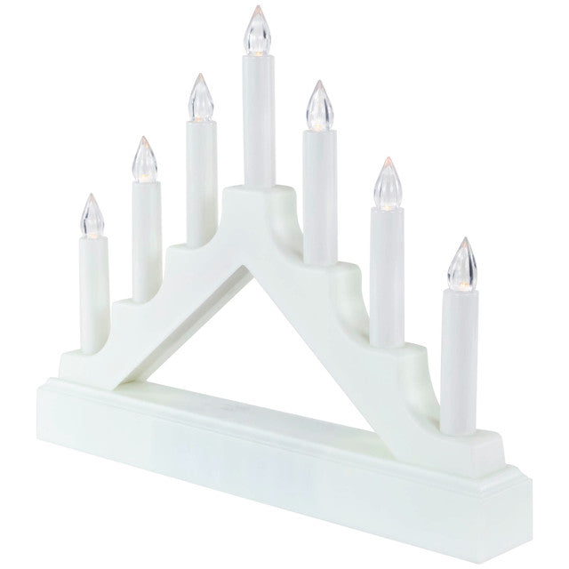 White LED Lighted Christmas Candelabra Bridge 13&quot;