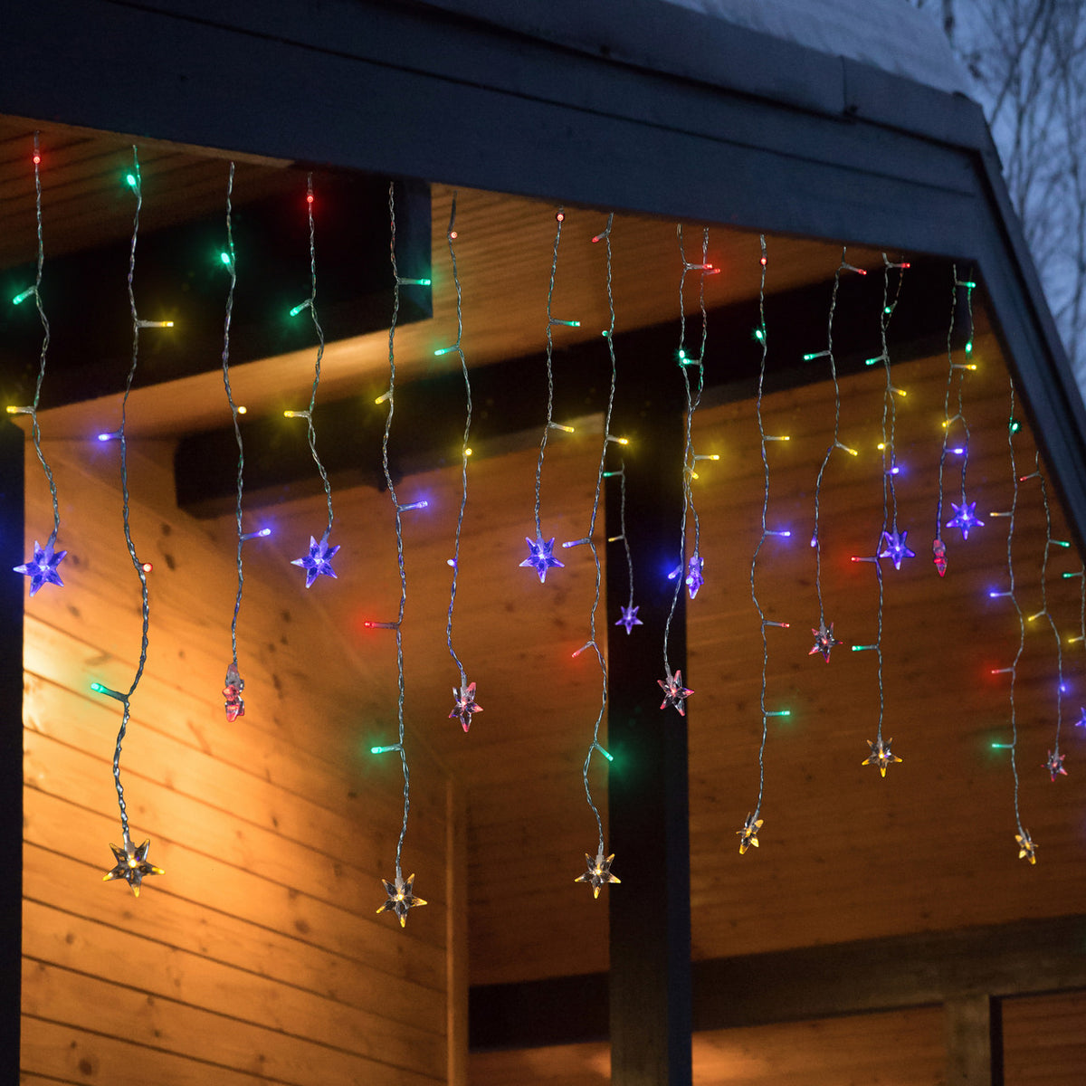 400 LED Stars Icicle Christmas Lights – Energy-Saving Holiday Decoration