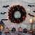 Halloween 24" Wreath Artificial Pre-Lit Black with Orange Lights