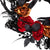 22" Unlit Halloween Wreath with Red and Gold Roses