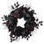 Halloween Wreath Burgundy and Black Roses with Spiders Halloween Wreath, 24-Inch