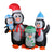 Christmas Yard 5' Lighted Black and Orange Inflatable Penguin Family Art Decor