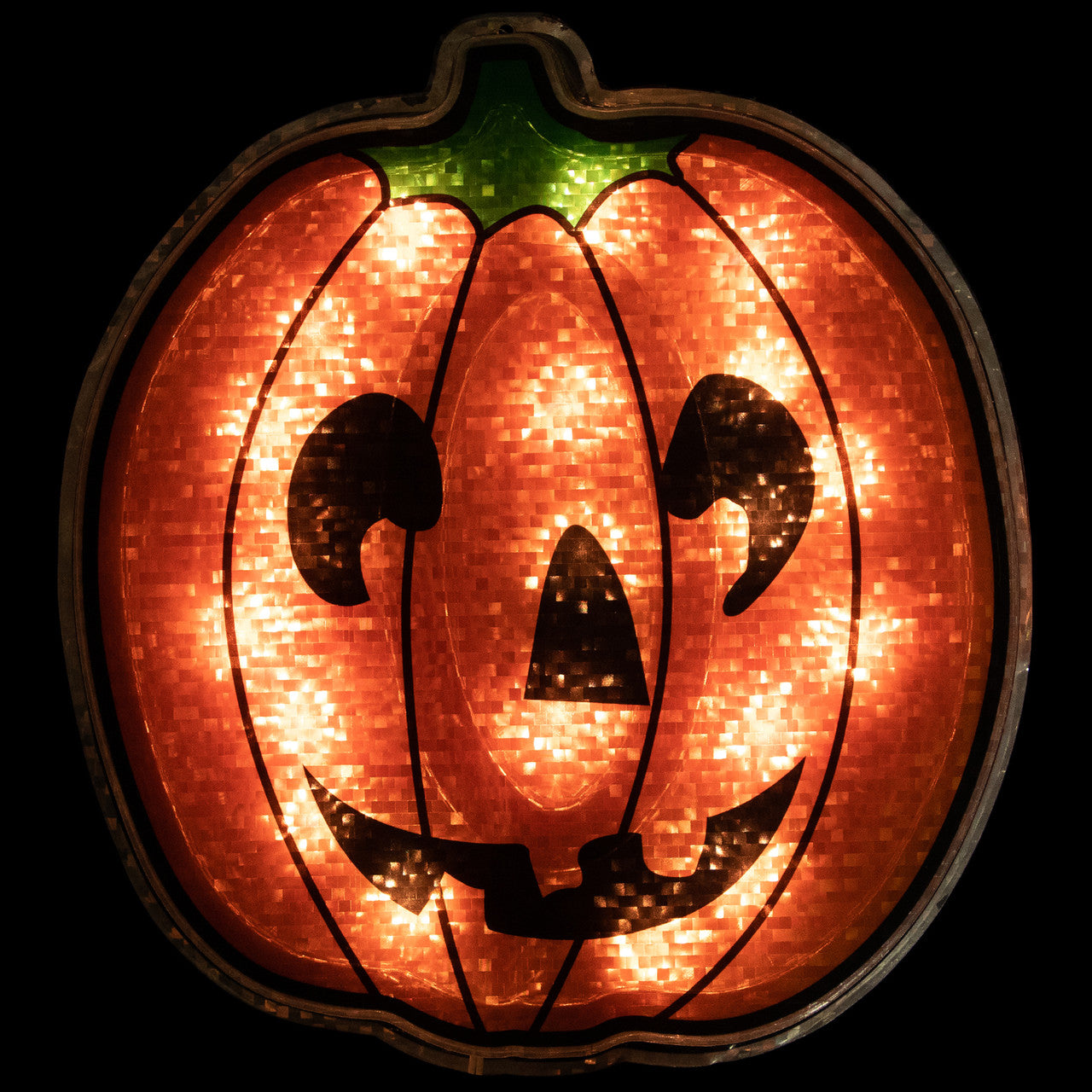 Halloween 13.5" Lighted Orange Jack O' Lantern Window Silhouette