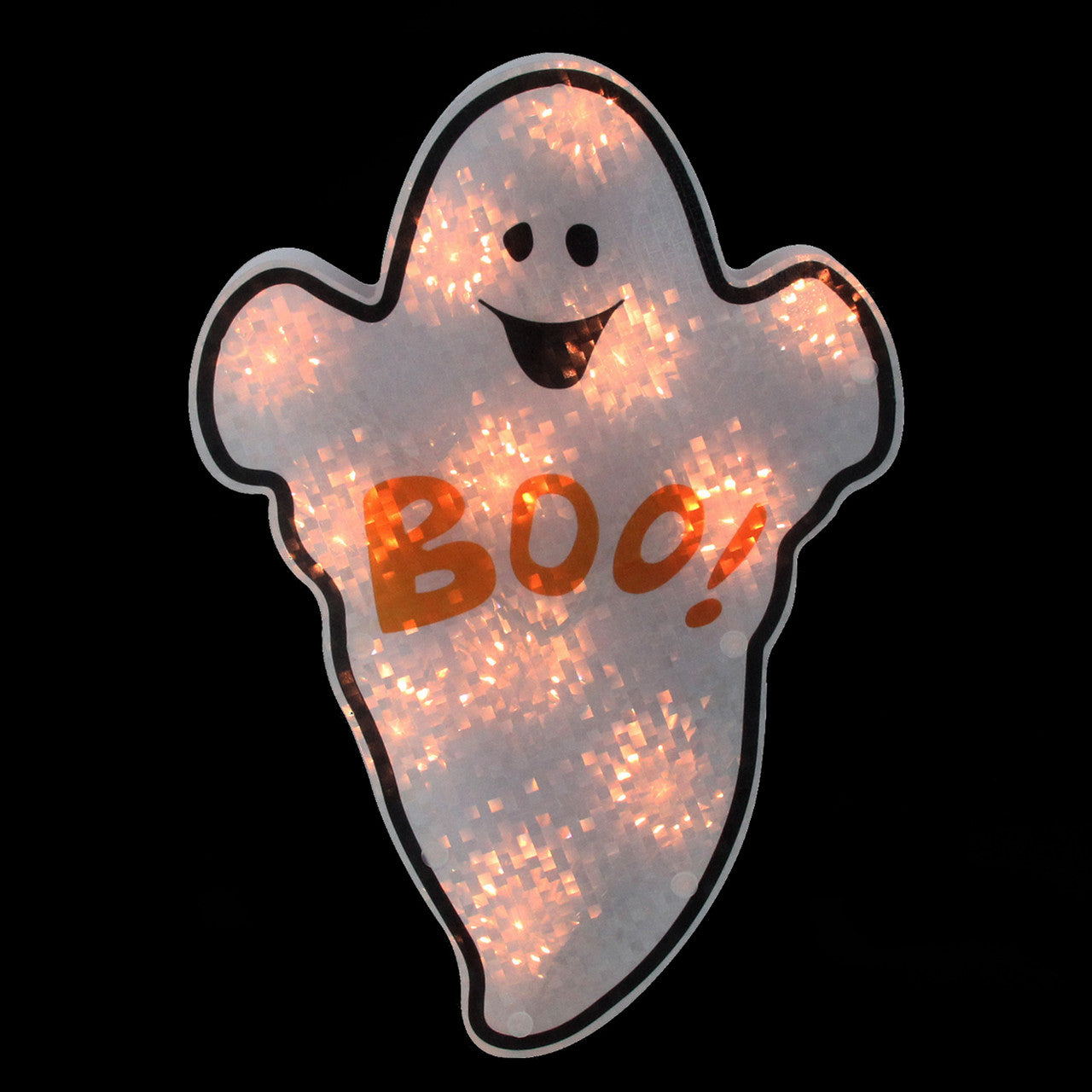 Halloween 12" Lighted Holographic Ghost Window Silhouette Decoration