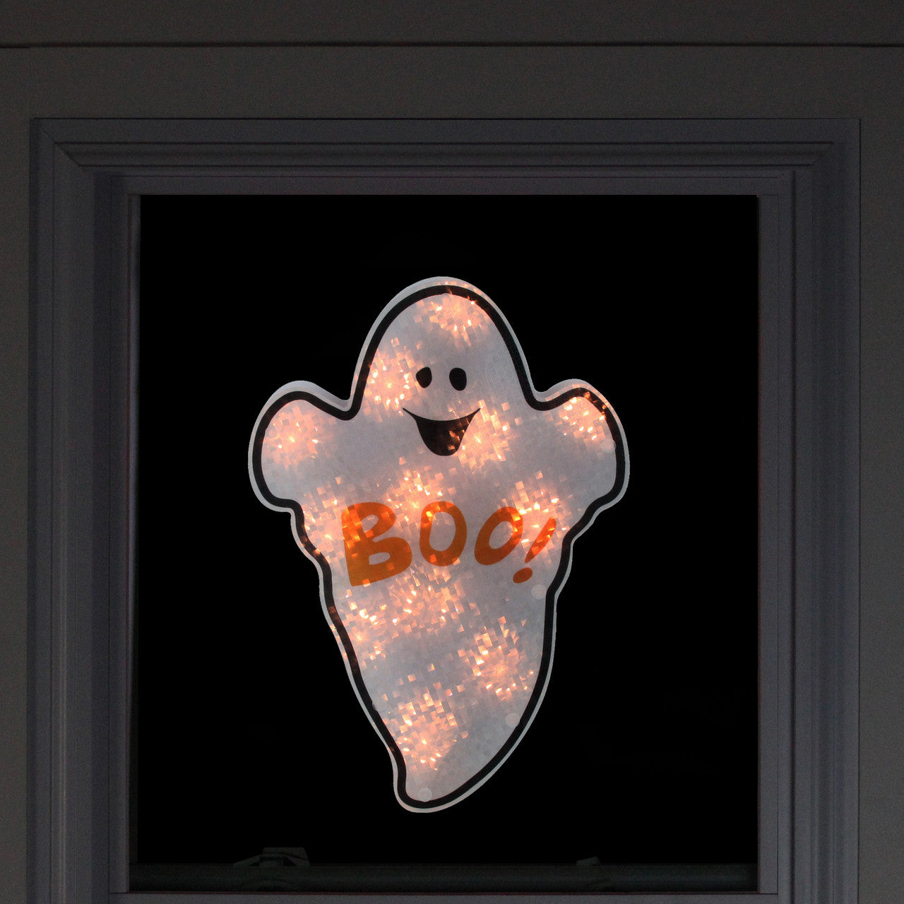 Halloween 12" Lighted Holographic Ghost Window Silhouette Decoration