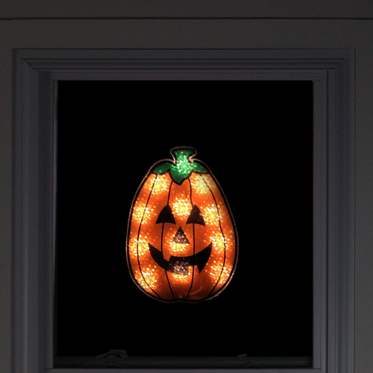 Jack-O-Lantern 12" Lighted Halloween Window Silhouette Decoration