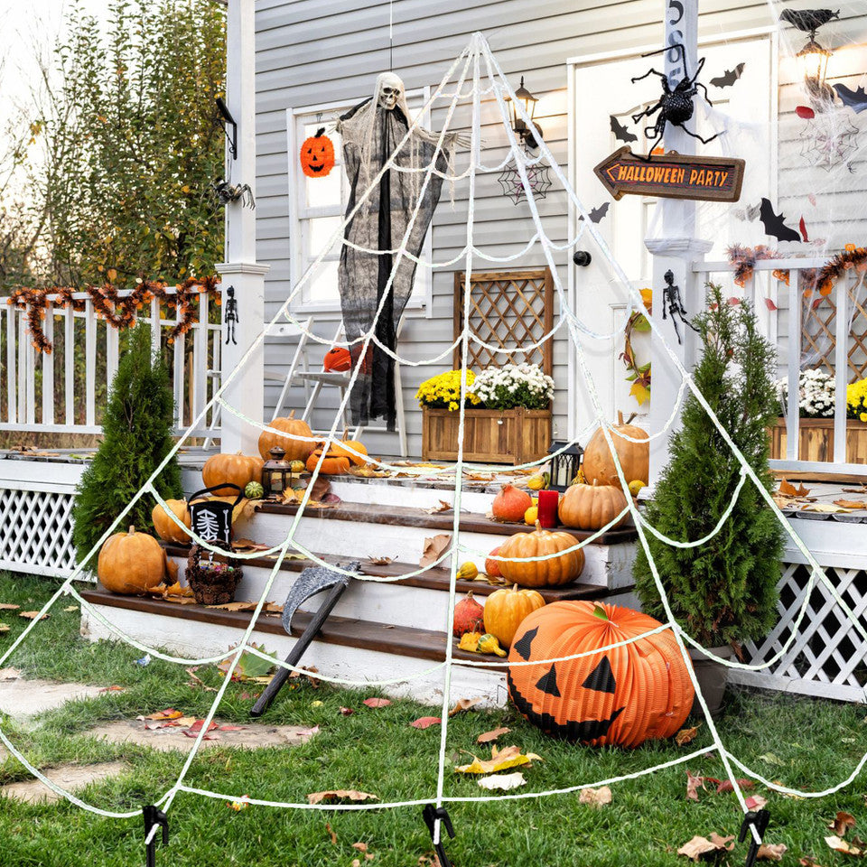 Giant Outdoor Spider Web 9.8FT for Halloween Decor