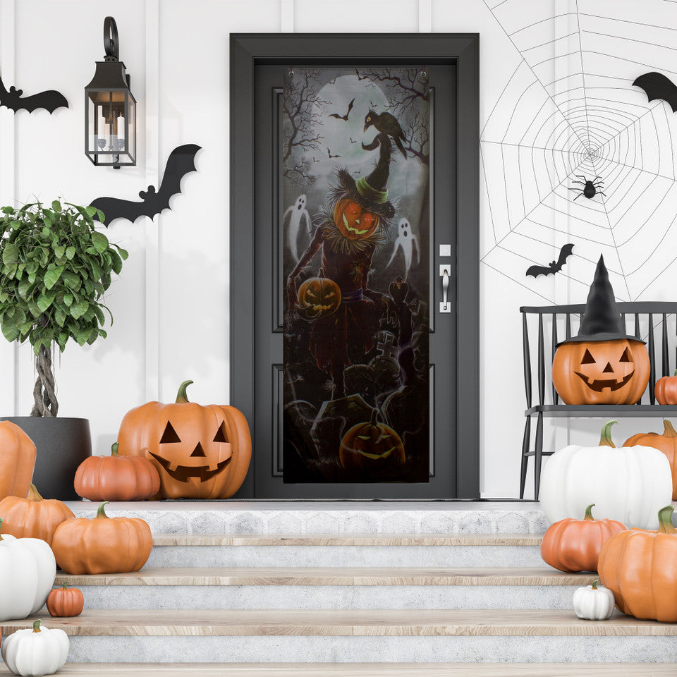 Jack O&#39; Lantern Graveyard Door Cover for Halloween