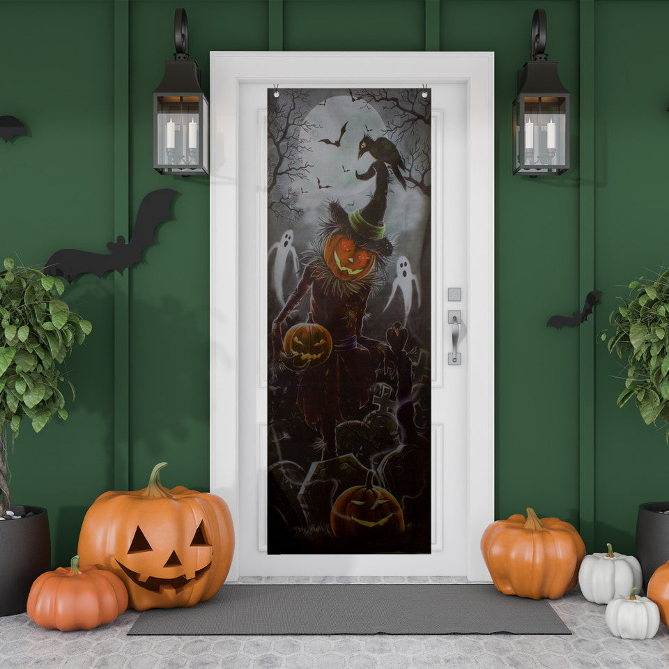 Jack O&#39; Lantern Graveyard Door Cover for Halloween