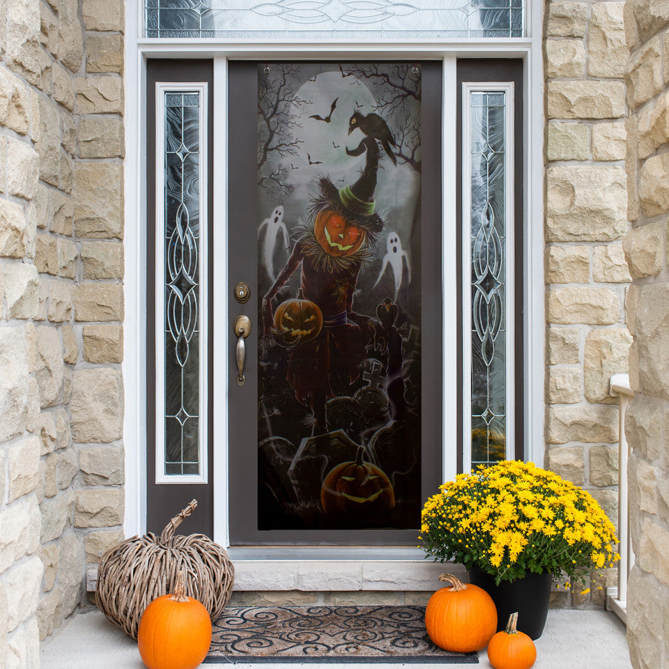 Jack O&#39; Lantern Graveyard Door Cover for Halloween