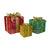 Gift Box Set Set of 3 Glittering Lighted Christmas Outdoor Decoration