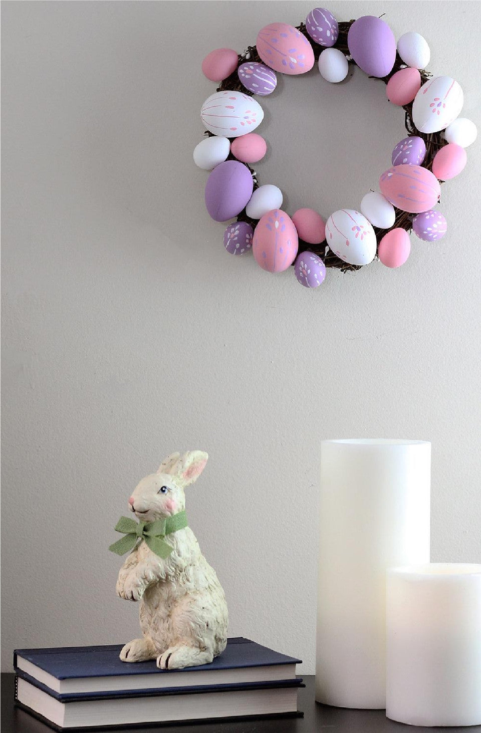 10" Mini Easter Egg Spring Wreath Decorative Holiday Wreath for Indoor Wall & Tabletop Decor