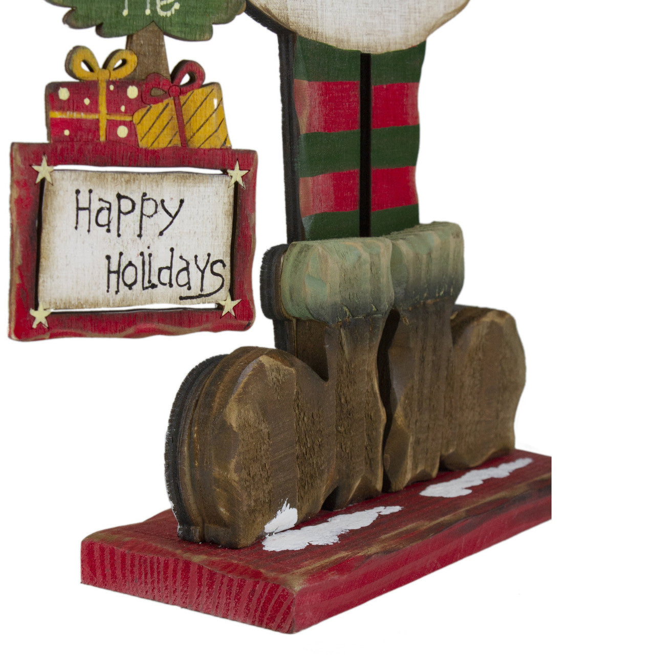 LED Lighted Happy Holidays Snowman Christmas Welcome Sign - 17.5"