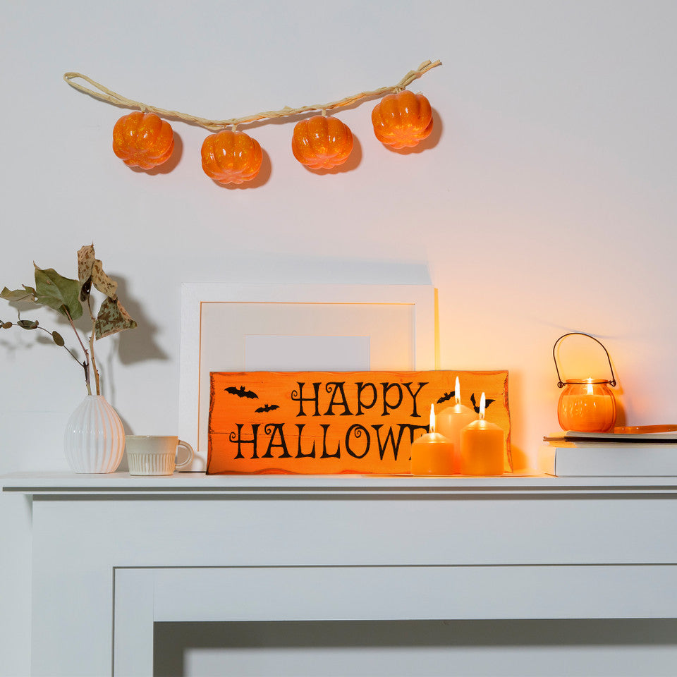 Happy Halloween Wooden Wall Sign 24&quot; with Bats