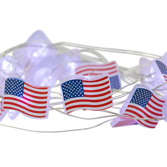 Patriotic American LED Fairy Lights 20-Count