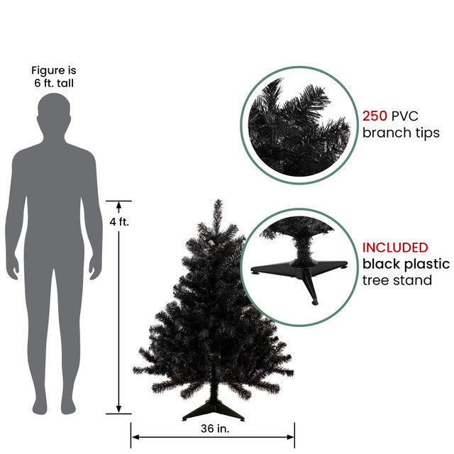 Artificial Black Halloween Tree 4FT Colorado Spruce (Black)