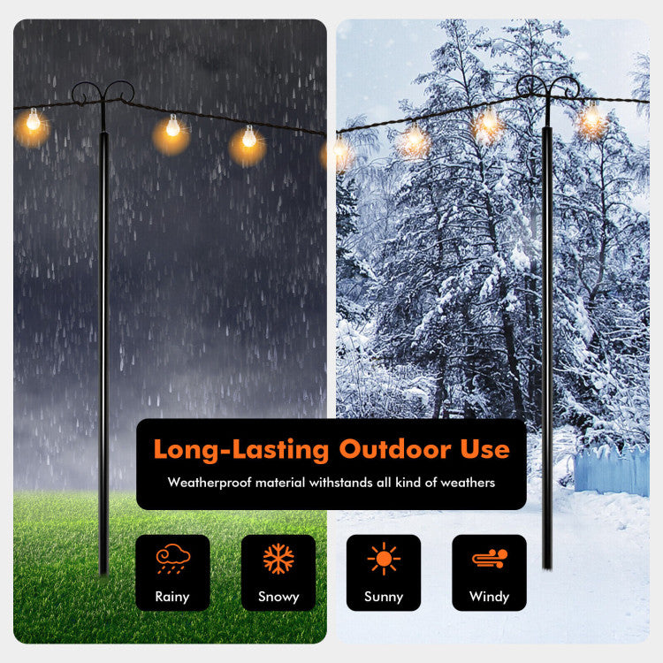 Outdoor String Light Poles - 8FT - 2 Pack