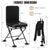 Swivel Folding Chair with Backrest and Padded Cushion (Black)