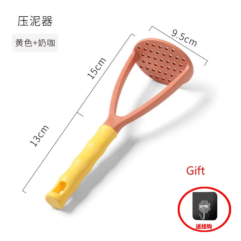 Multifunctional PP Pressed Potato Masher (Orange)