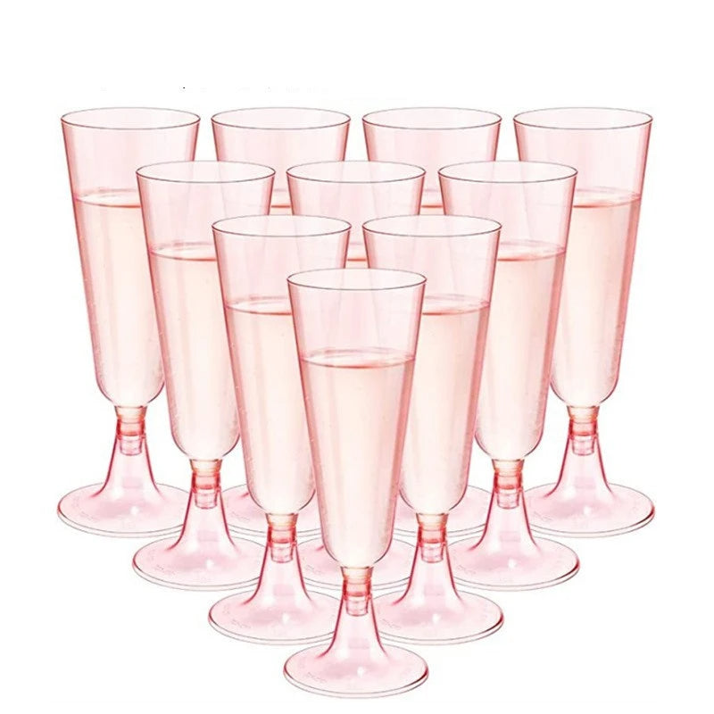 Plastic Champagne Flutes 25PCS Clear Toasting Glasses 150mL for Weddings Party