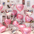 Heart Love Foil Balloons 18" 10PCs for Valentines Wedding Decoration (Pink Silver)