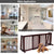 Freestanding Wood Pet Gate 3-Panel Folding Design