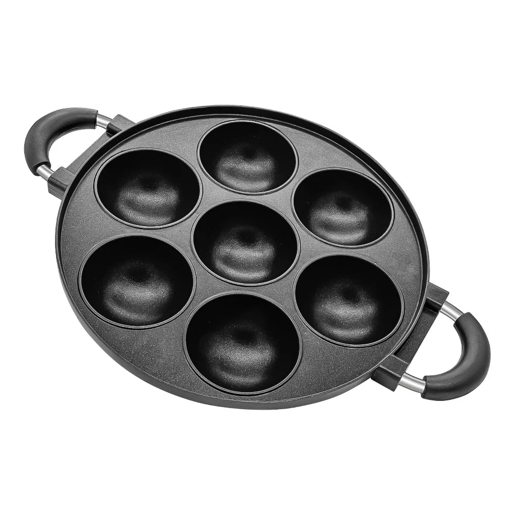Cast Iron 7 Hole Omelette Pan Non-Stick Breakfast Egg Cooker