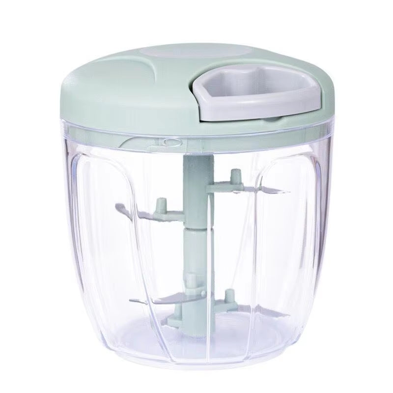 Manual Food Chopper Hand Pull Meat Mincer Garlic Crusher &amp; Vegetable Cutter 900ML (Green)