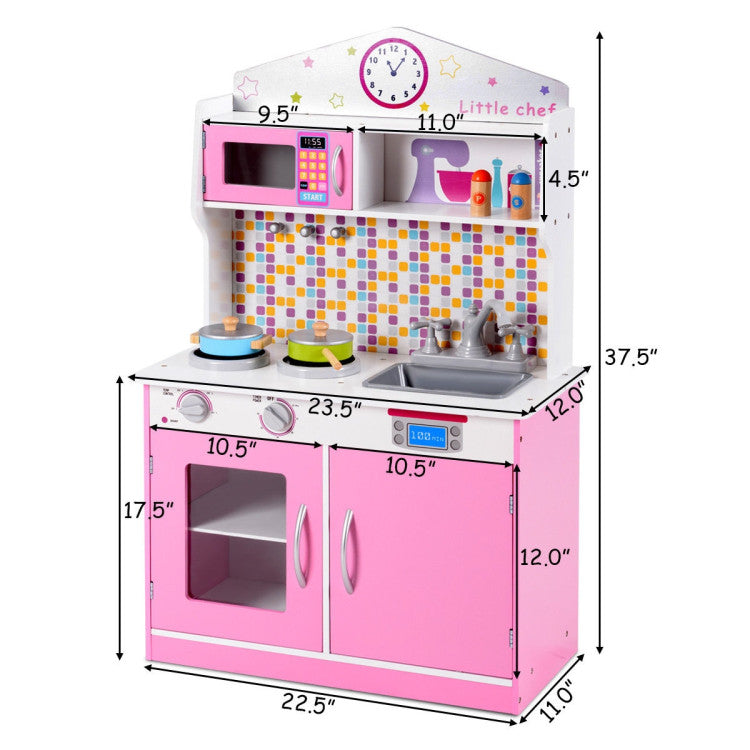 Kitchen Set Kid&#39;s Wooden Kitchen Play Set