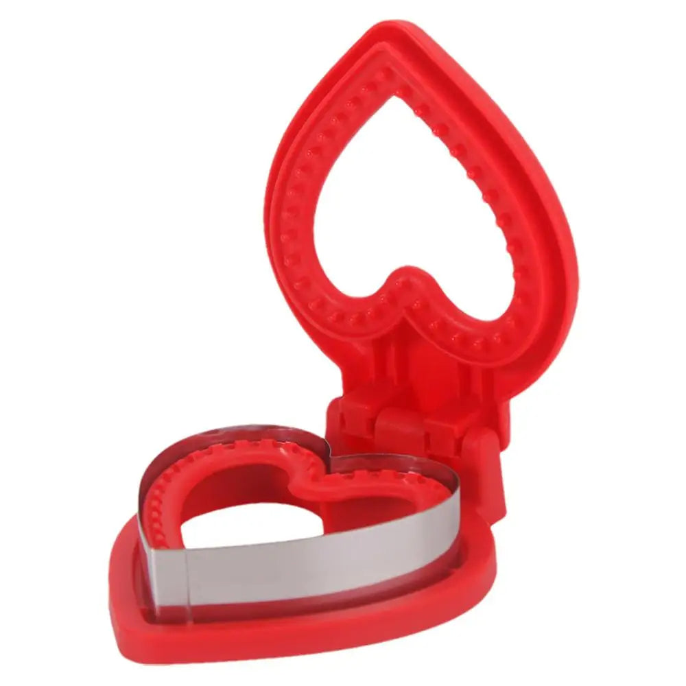 Heart Sandwich Cutter and Sealer for Kids Breakfast (Red)