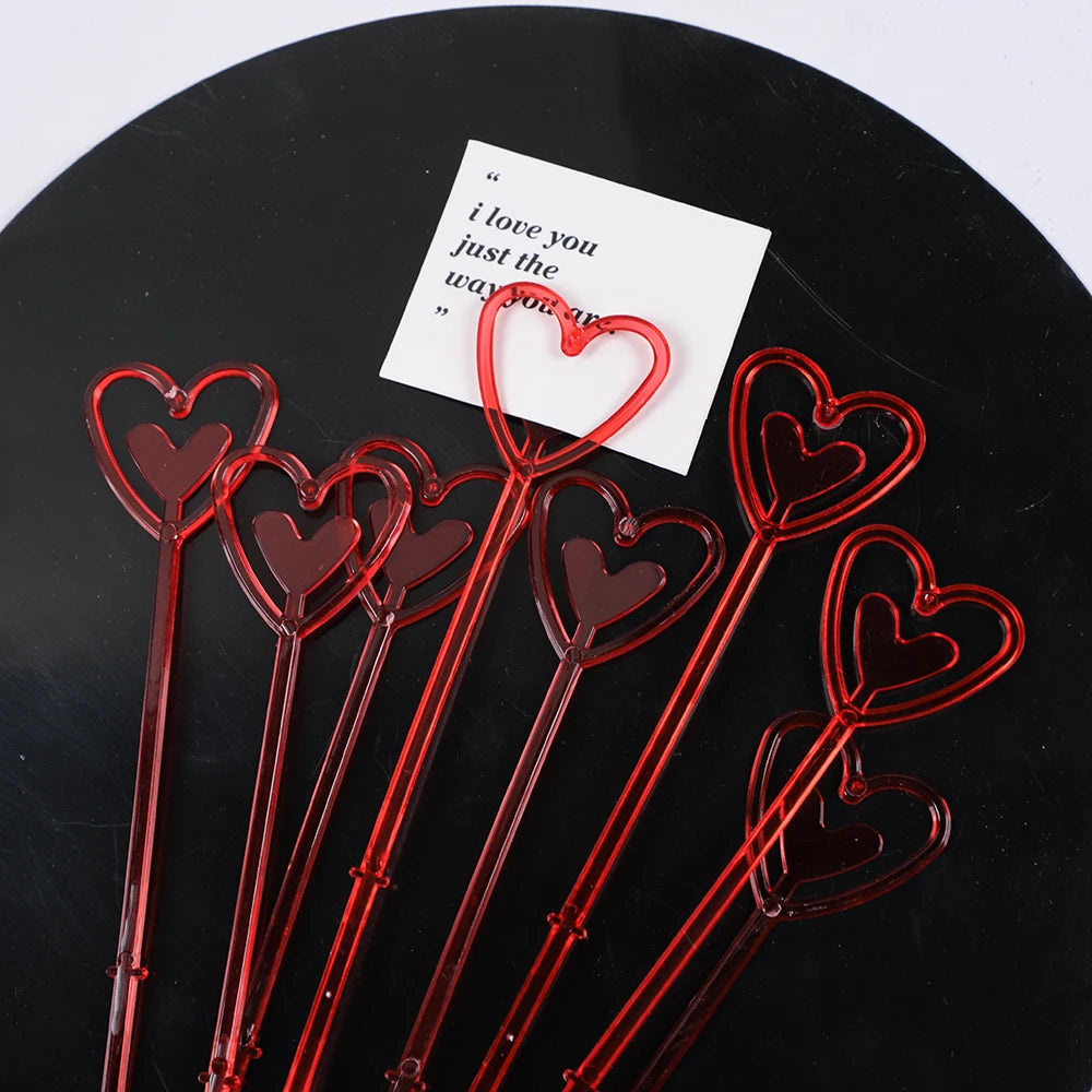 80Pcs Heart Plastic Flower Card Holder Message Card Clip for Bouquet Arrangement