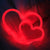 Neon Double Heart Light Neon Signs for Wall Decor (Red)