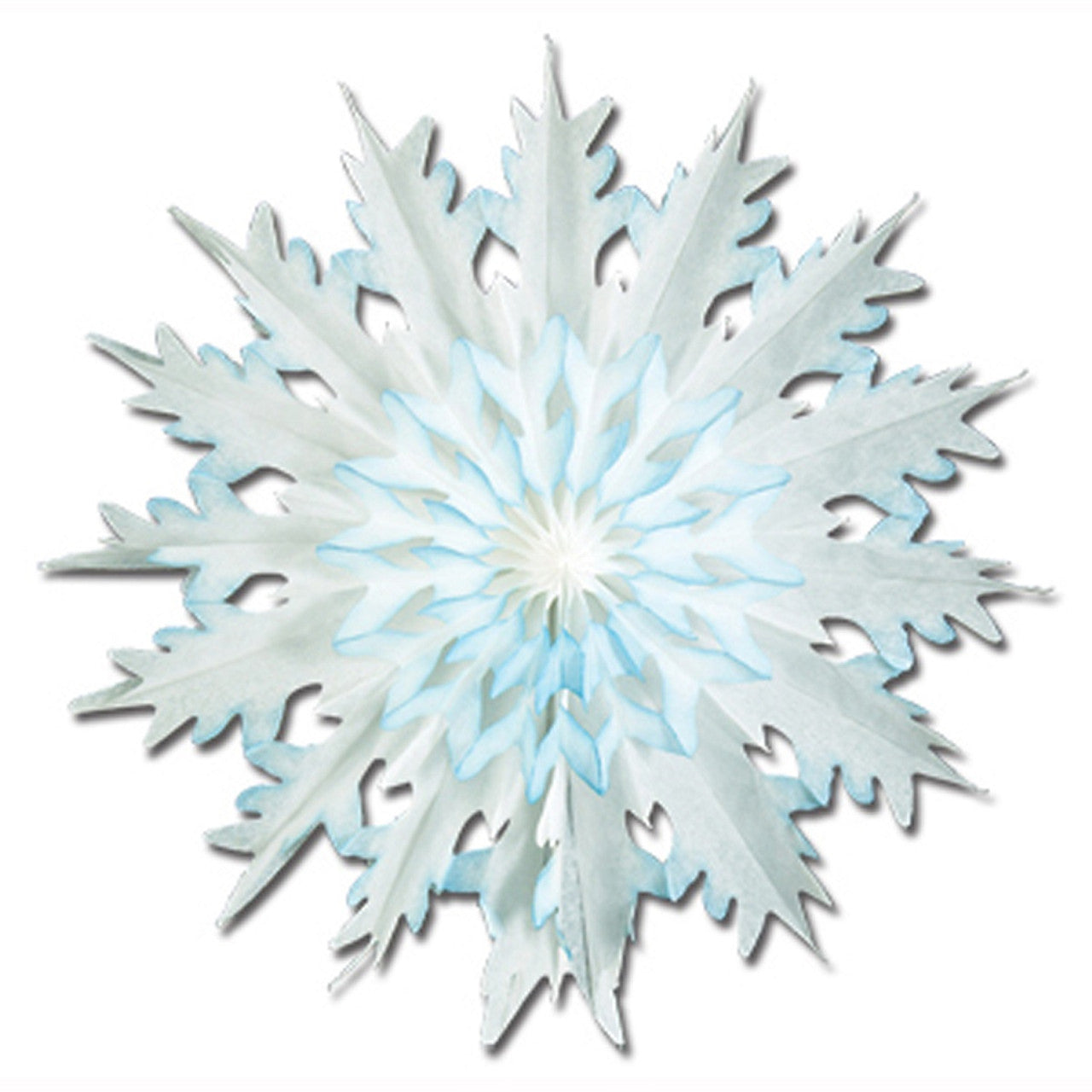 Pack of 12 Christmas Winter White and Blue Dip-Dyed Snowflake 17"