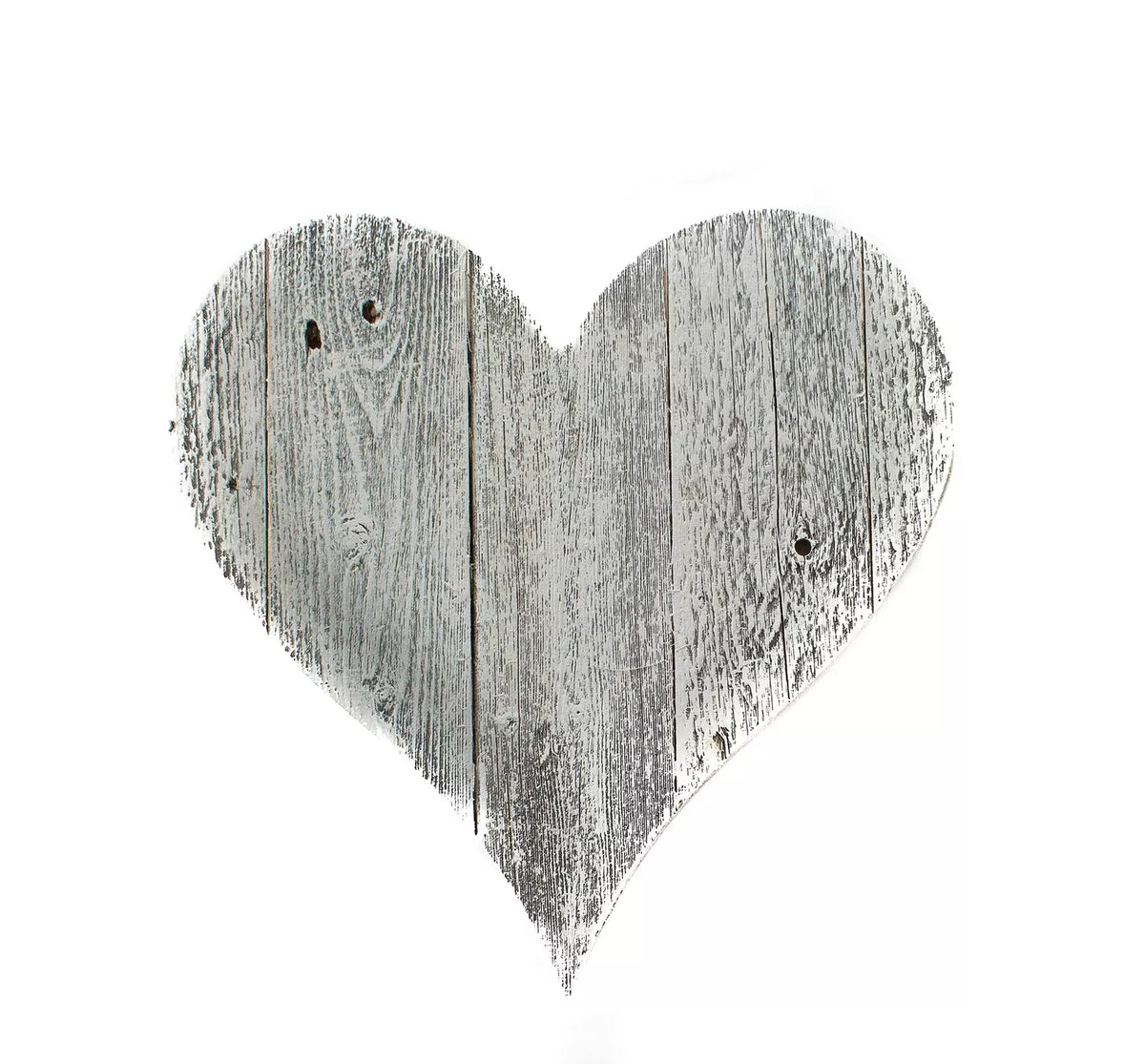 Whitewash Reclaimed Wood Heart 12&quot; Wall Decor