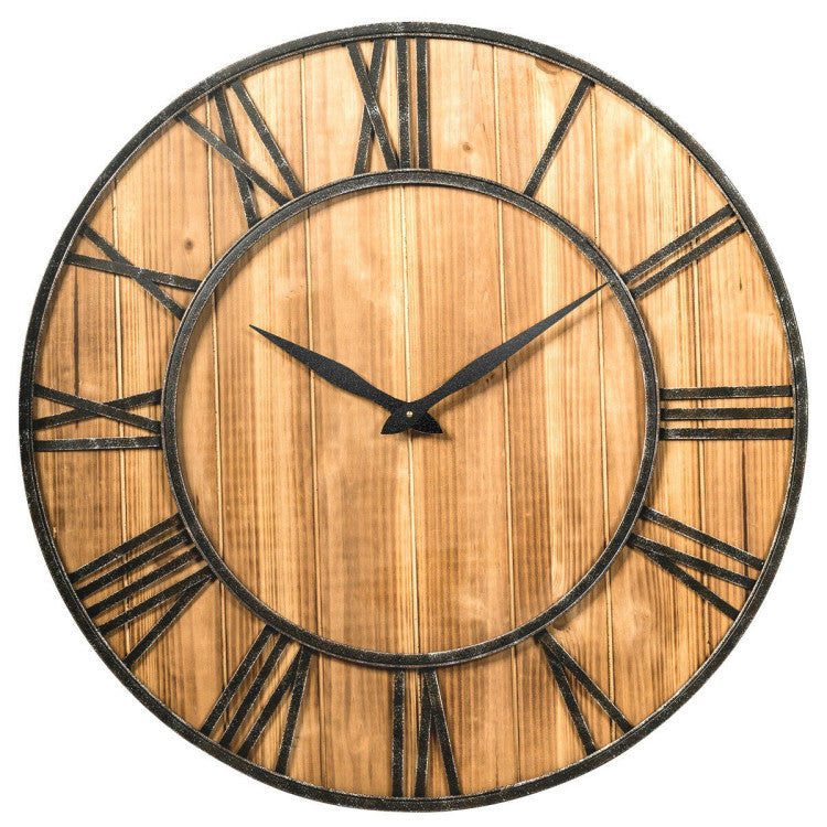 Wooden Decorative Wall Clock 27-Inch for Home Decor