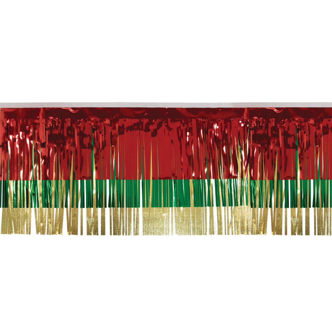 Christmas Fringe Party Streamer 15" x 10' (Red and Green)