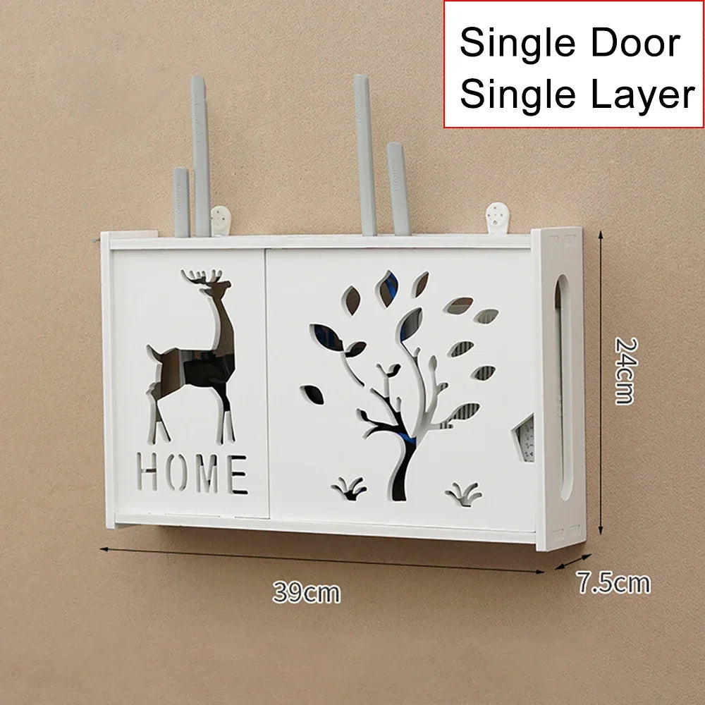 WiFi Router Wall Mount Shelf Cable Organizer