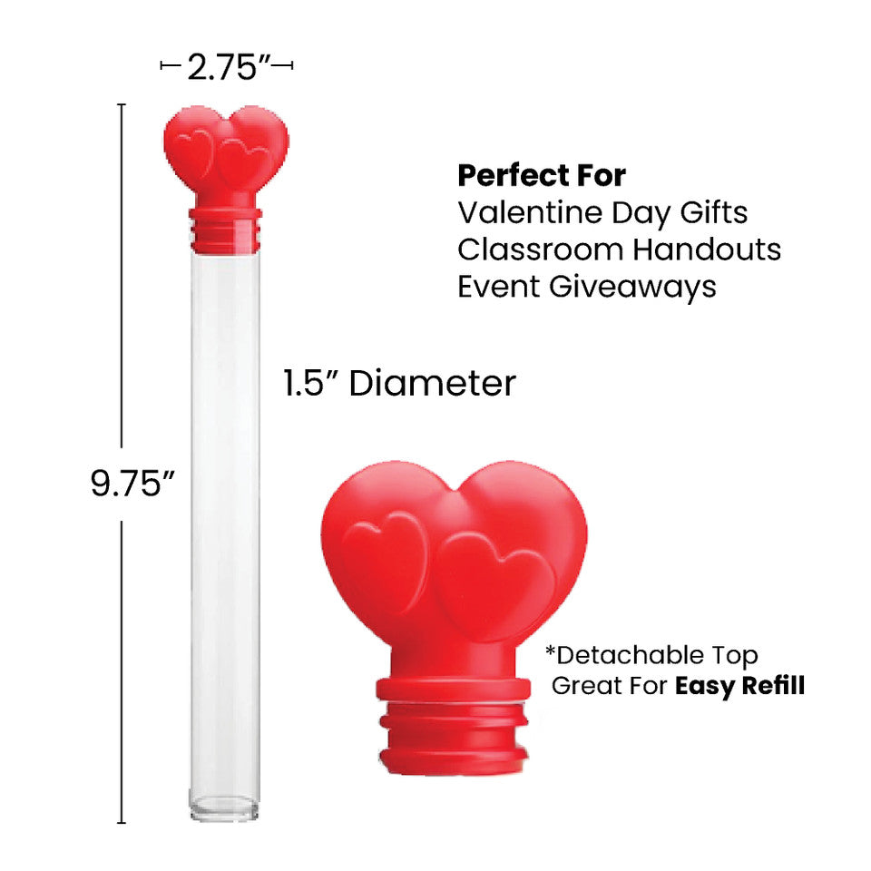 Heart Shape Valentines Day Candy Tubes Set of 24