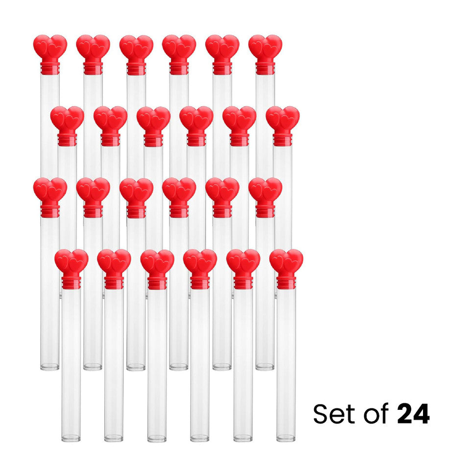Heart Shape Valentines Day Candy Tubes Set of 24