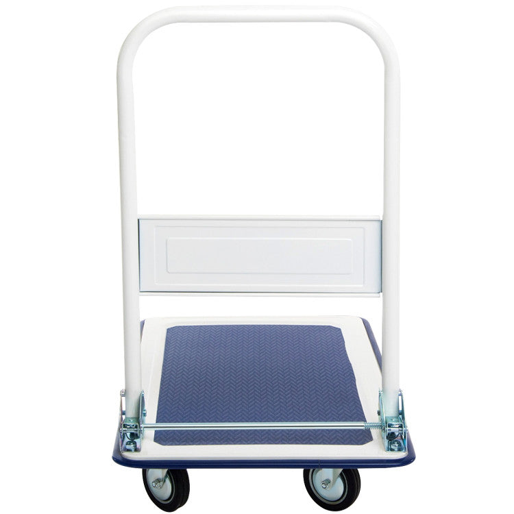 Foldable Push Hand Truck 330 Pound Capacity Warehouse Platform Cart Dolly