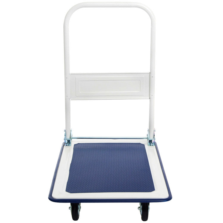 Foldable Push Hand Truck 330 Pound Capacity Warehouse Platform Cart Dolly